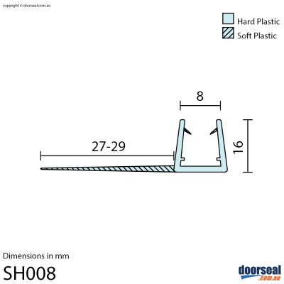 SH008 Shower Screen Seal (8mm glass)